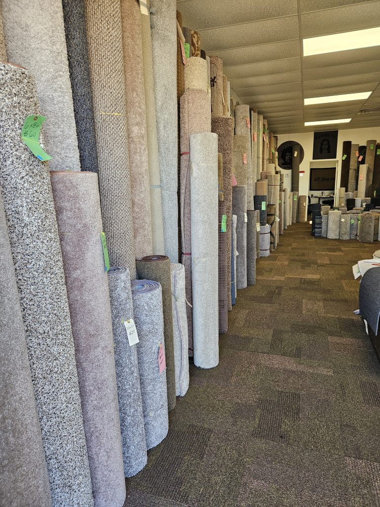 Showroom stocked rolled rugs